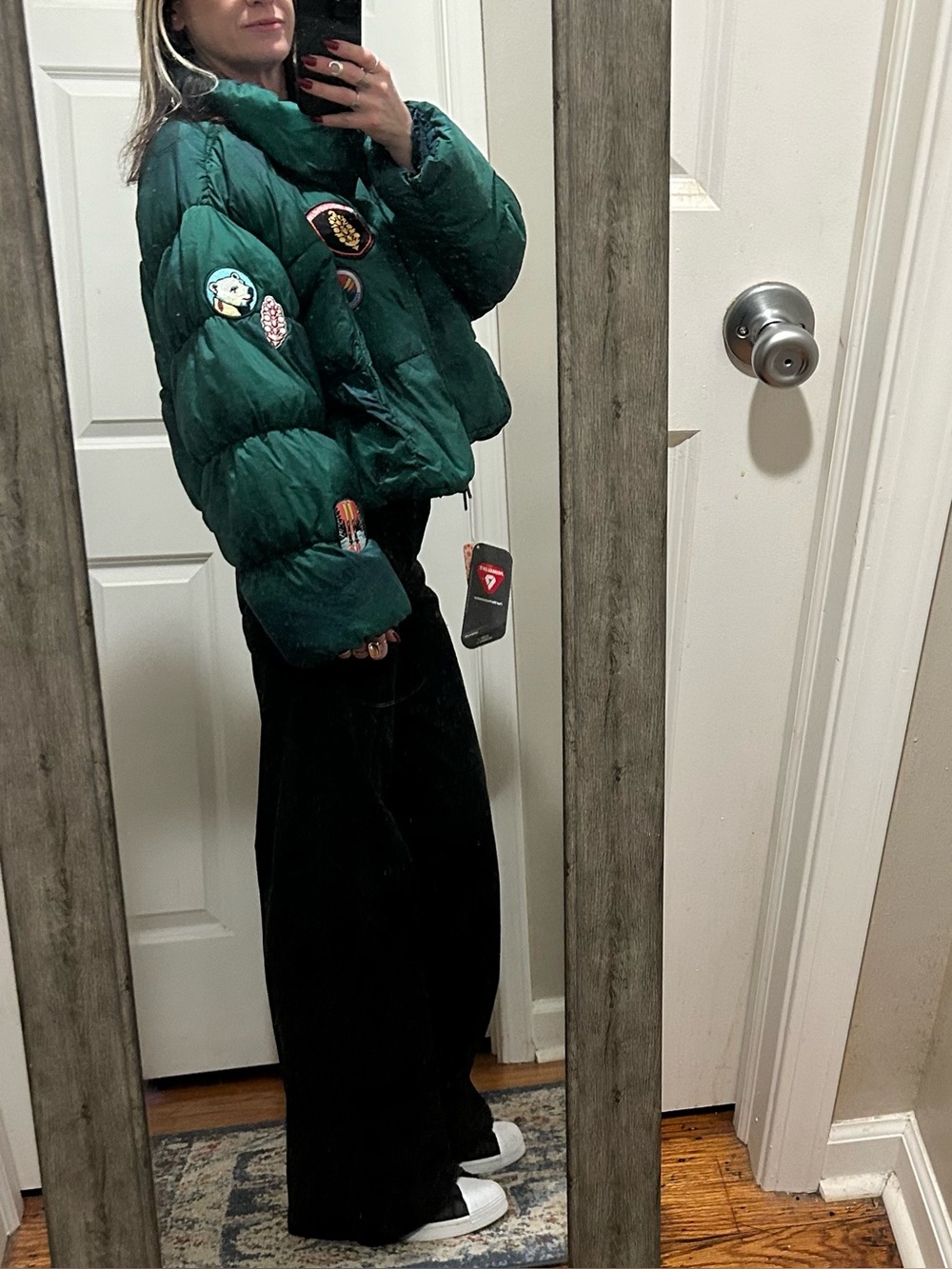 New RARE Free People Movement In A Bubble Patch Puffer Jacket in Evergreen - Picture 12 of 16